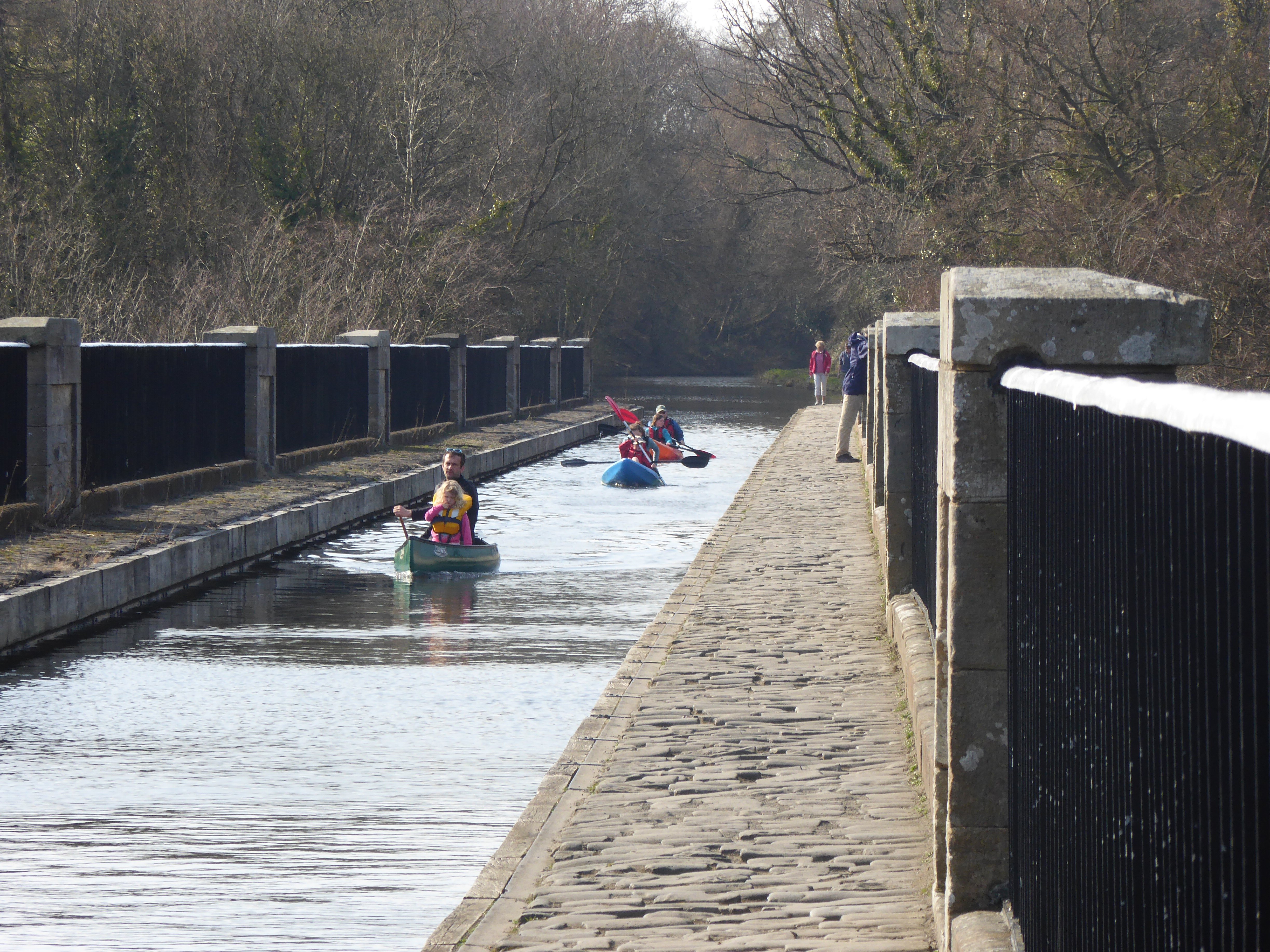 Family outing going over the Avon Aqueduct