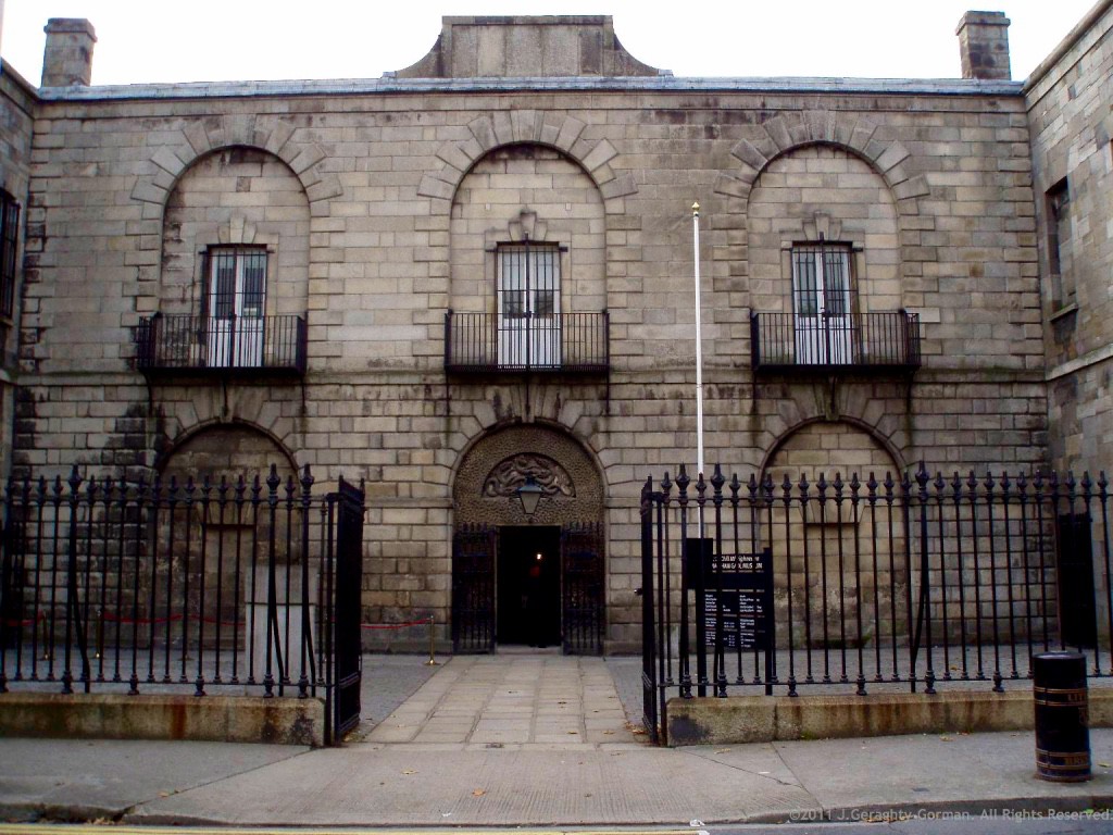 Kilmainham Gaol.  Hangings took place below the balconies on each side of the front door