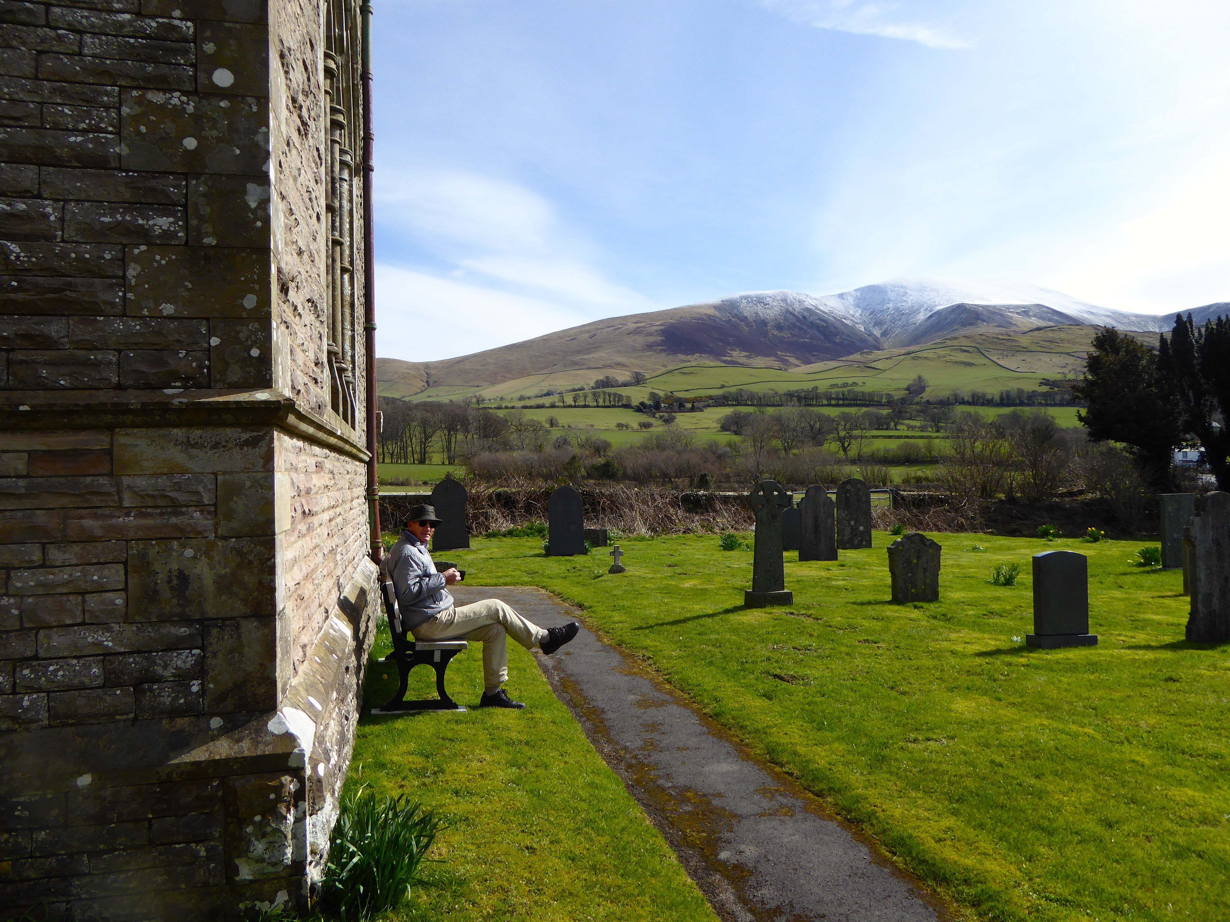 Morning tea in the sun outside St. John's