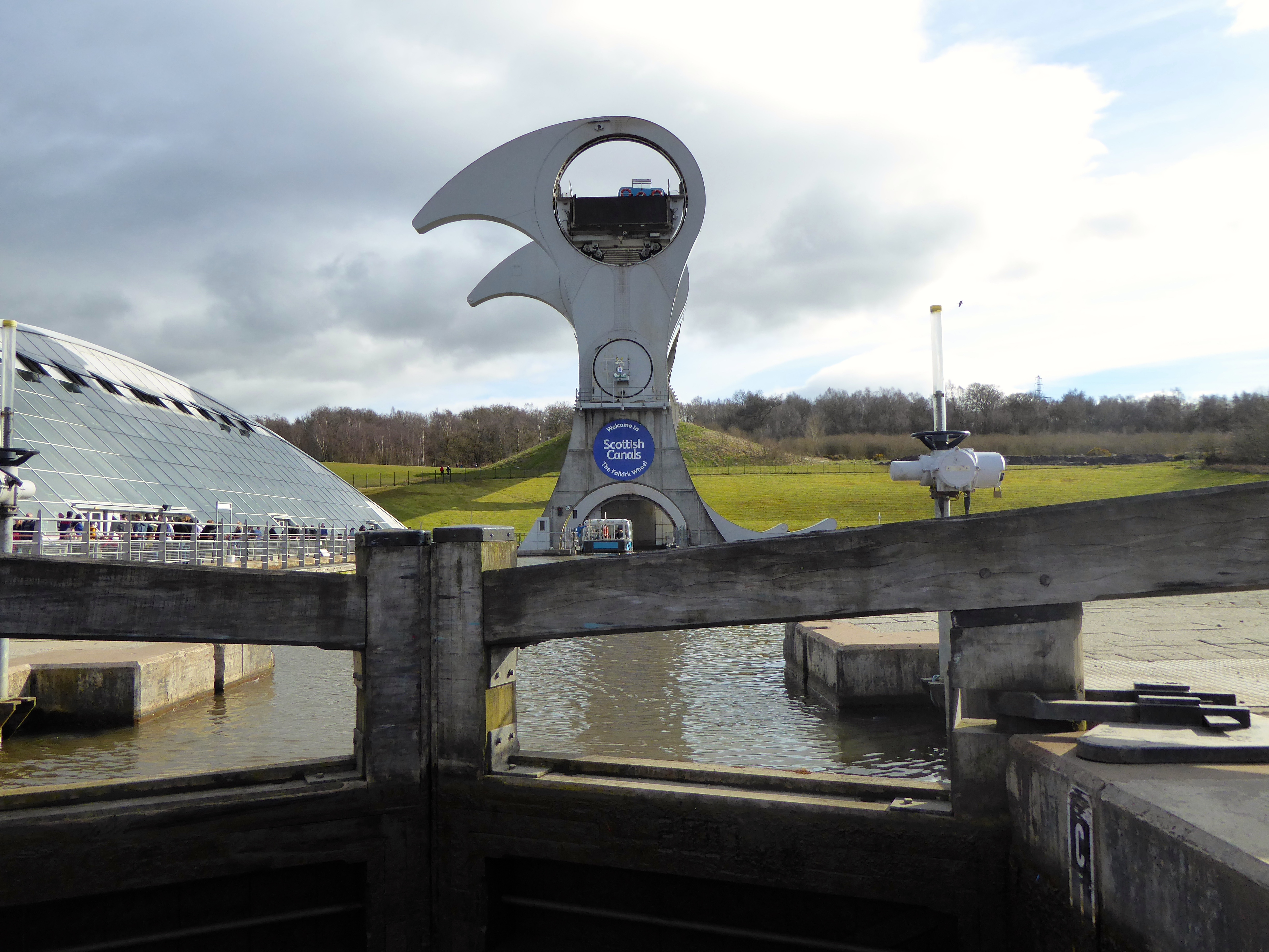 Up the first lock and heading for the Wheel