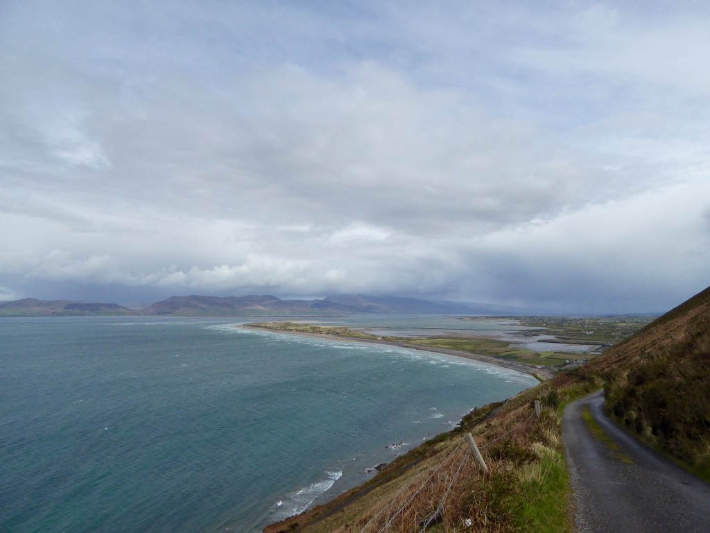 Up the steep road for fabulous views of Dingle Bay and Rossbehy