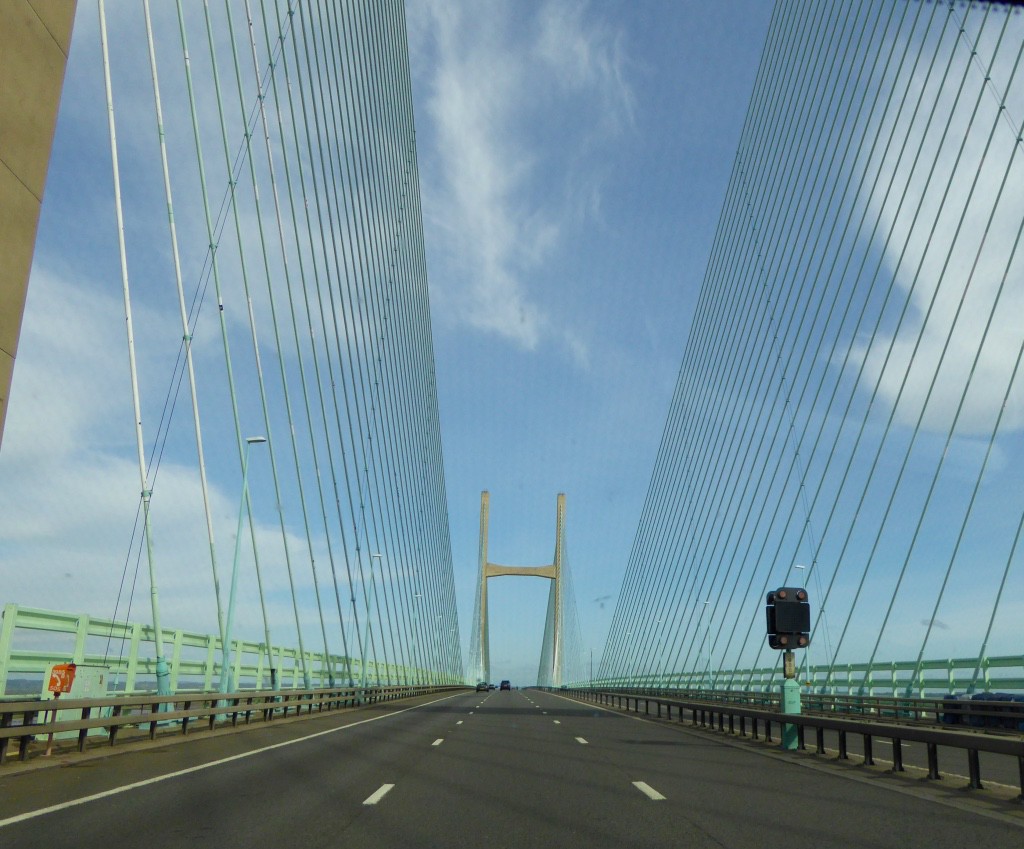 Crossing the Severn suspension bridge