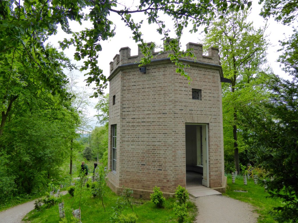 The Octagonal Summer House with it's windows positioned to take in the views