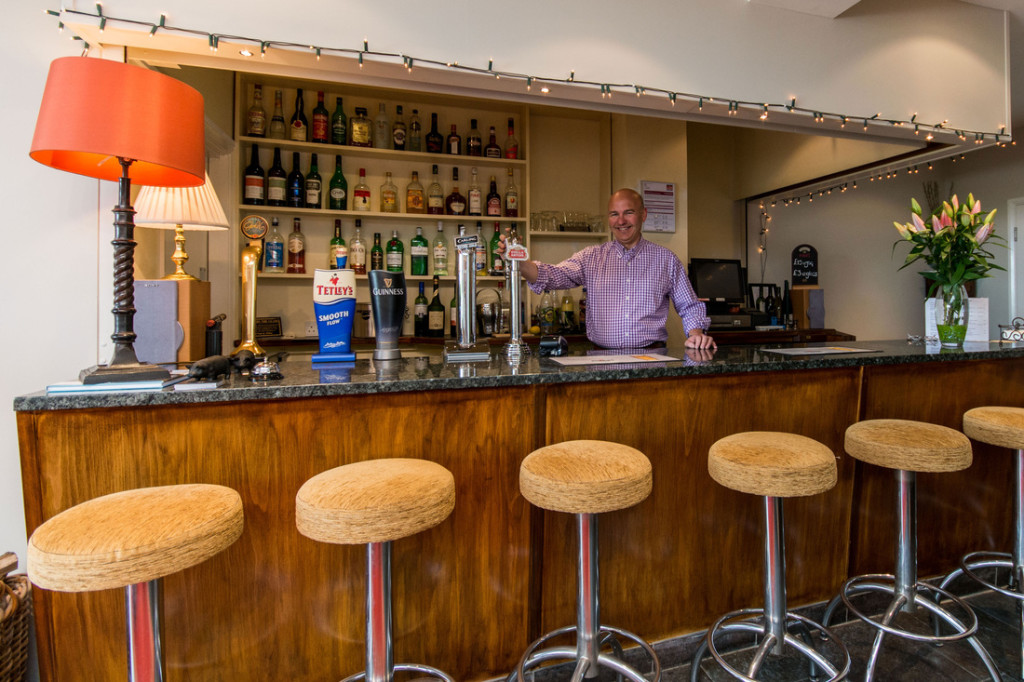 Andrew behind the bar.  He very kindly did all our washing so we could start our tour with clean clothes!