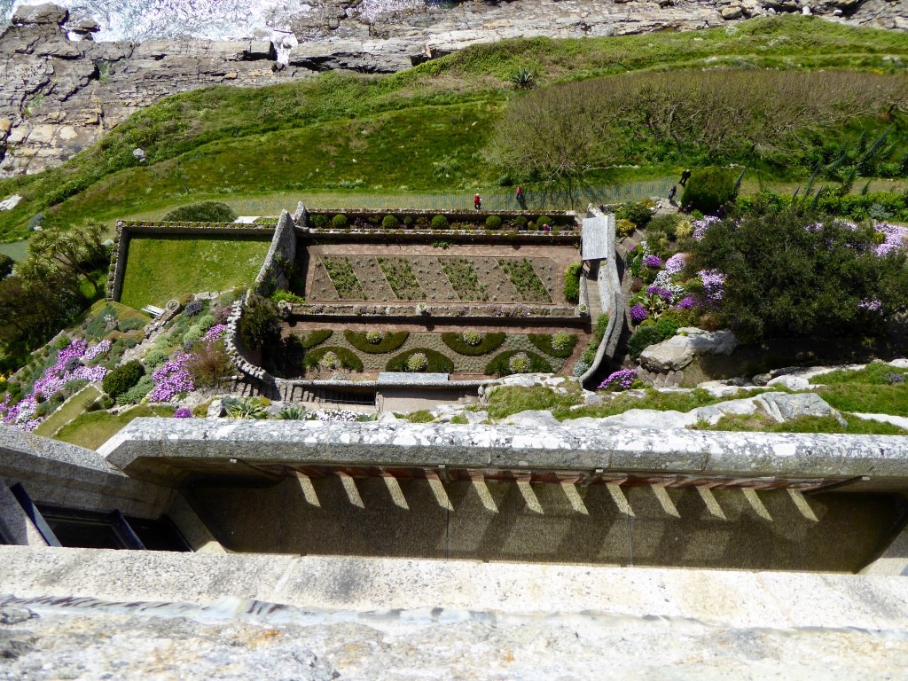 Looking down on the gardens from the Courtyard