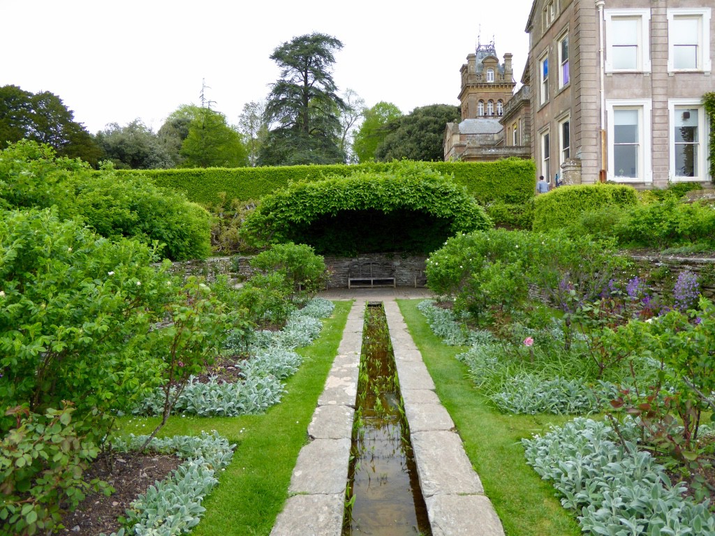 Looking back along the rose garden and rill