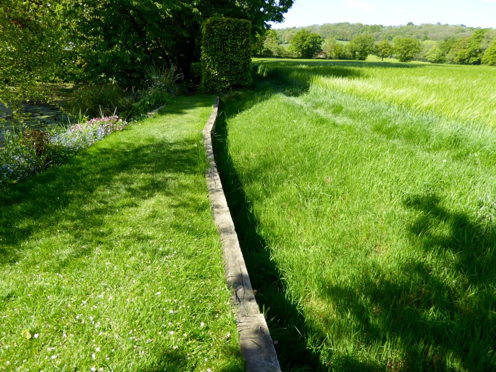 The haha separating the garden from the paddocks