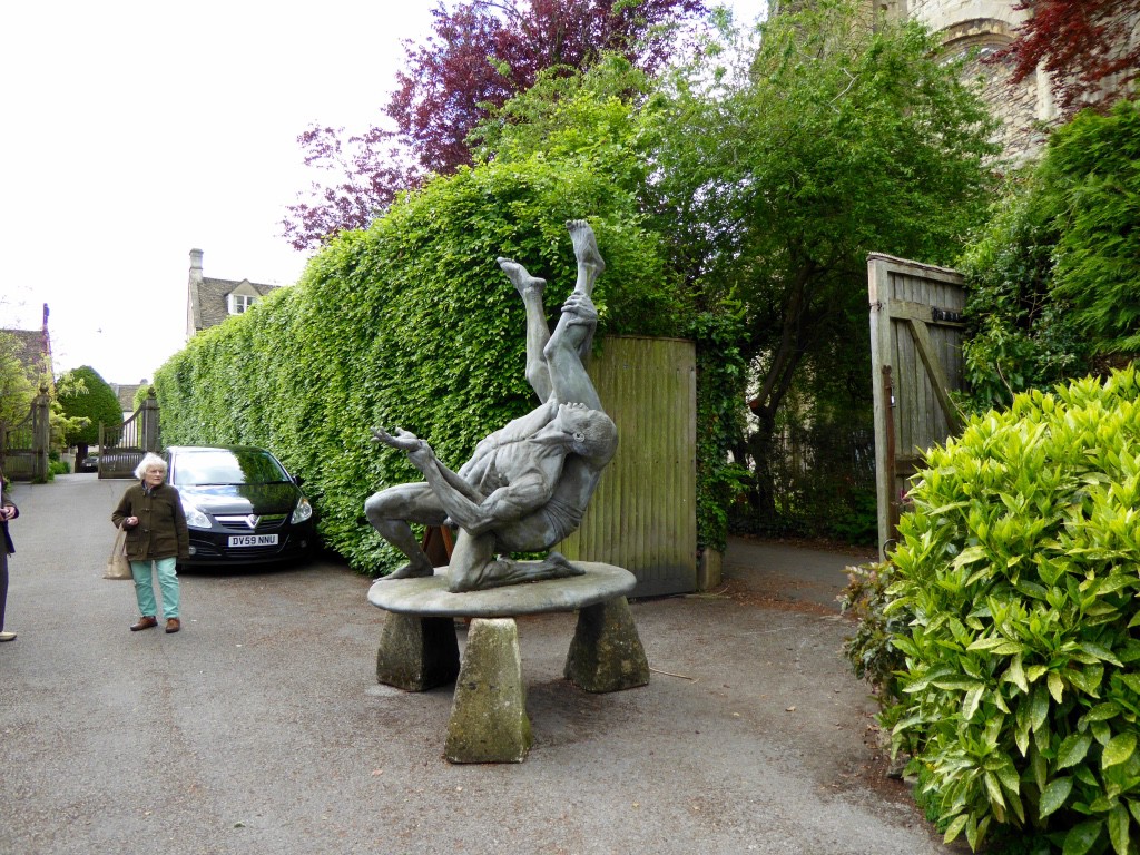 Statue at the entrance of Abbey Gardens.  Not appreciated by the onlooker