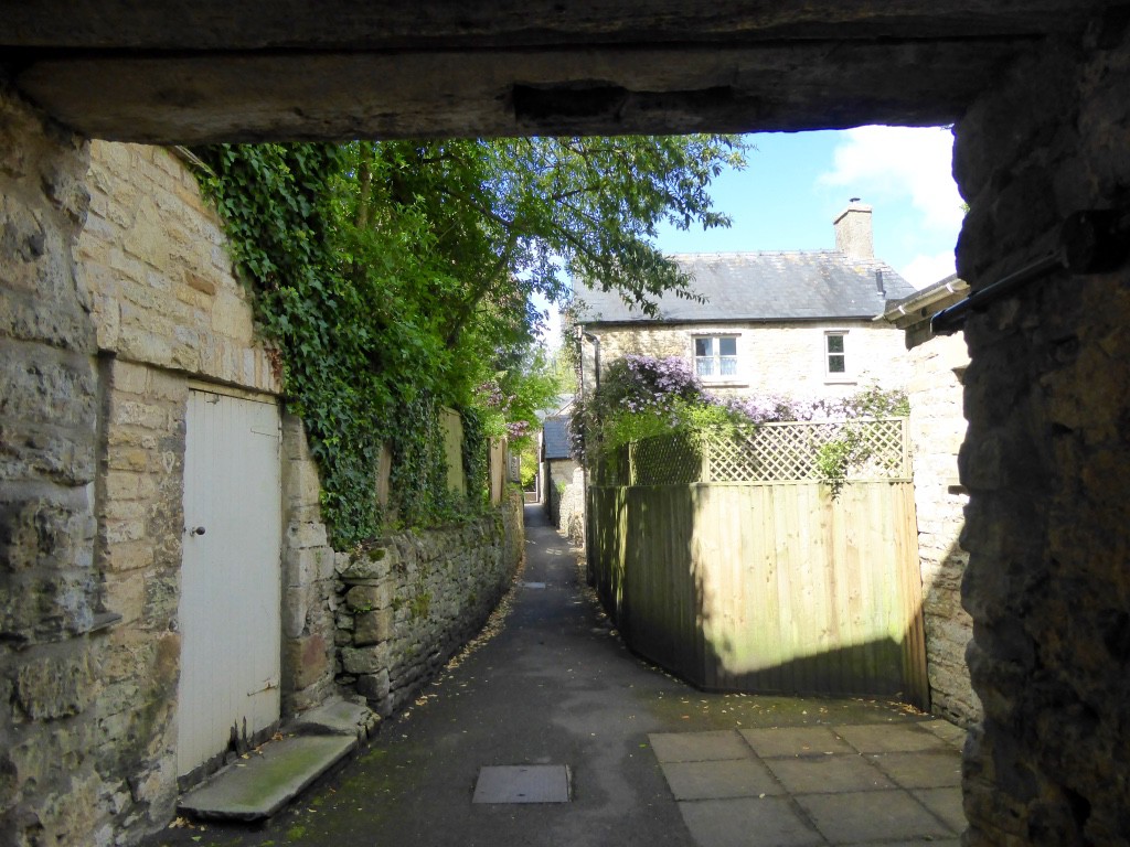 Narrow alleyways leading to the church