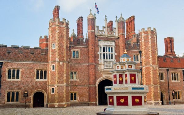 The Base Courtyard with the wine fountain - a later addition