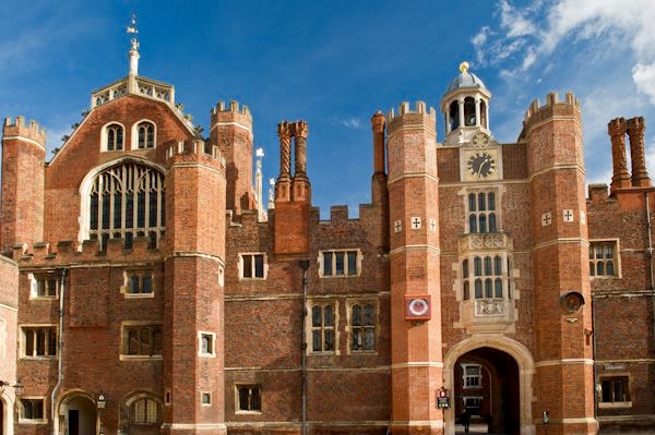 View from the Base Courtyard with Henry VIII's Great Hall on the left and Anne Boleyn Gate on right